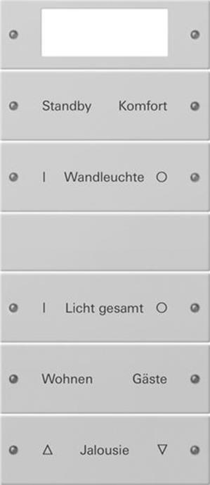 Gira Wippenset 5f Plus (2+3) beschr. System 55 Grau m(lack.)