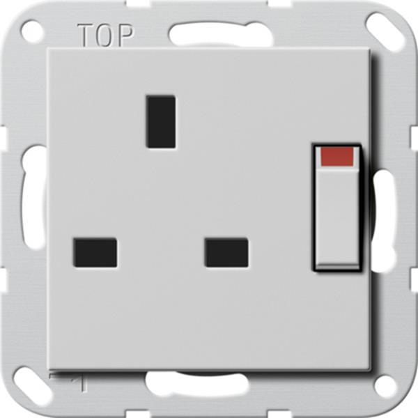 Gira Steckdose BS 13 A gesch. + SH  System 55 Grau m