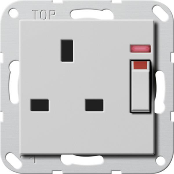 Gira Steckdose BS 13 A gesch. Kontroll + SH System 55 Grau m