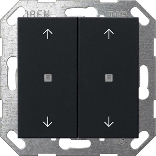 Gira Taster Wippe 2f Pfeile OneKNX System 55 Schwarz m