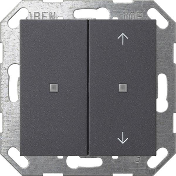 Gira Taster Wippe 2f unbedruckt/Pfeile OneKNX System 55 Anthrazit