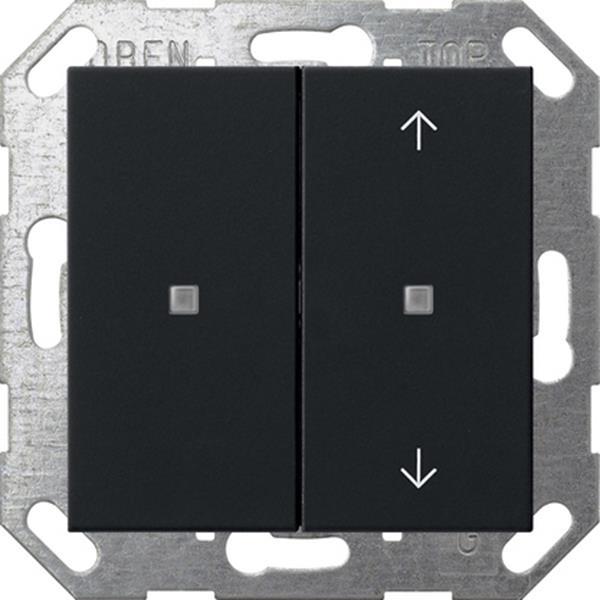 Gira Taster Wippe 2f unbedruckt/Pfeile OneKNX System 55 Schwarz m