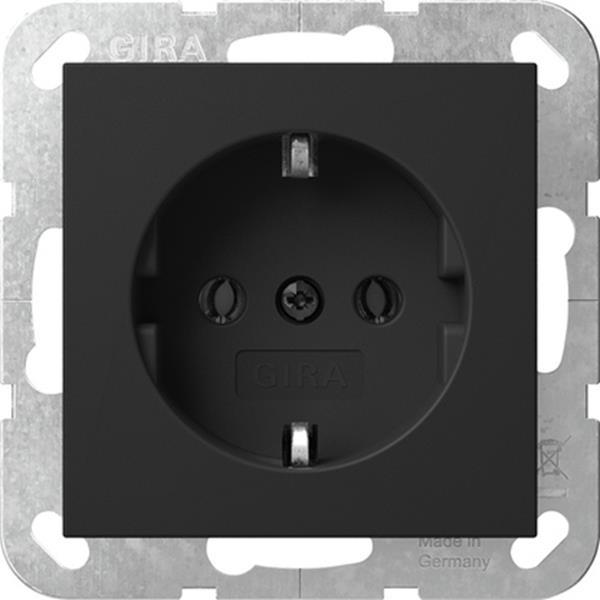 Gira SCHUKO-Steckd. System 55 Schwarz m