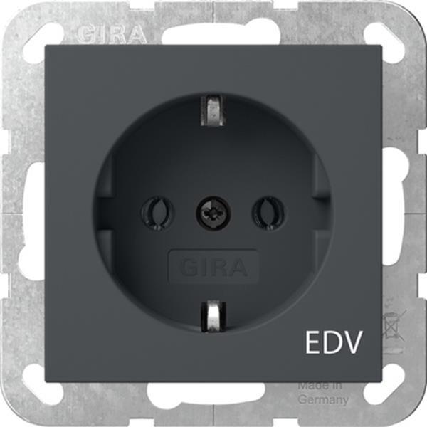Gira SCHUKO-Steckdose Aufdruck EDV System 55 Anthrazit