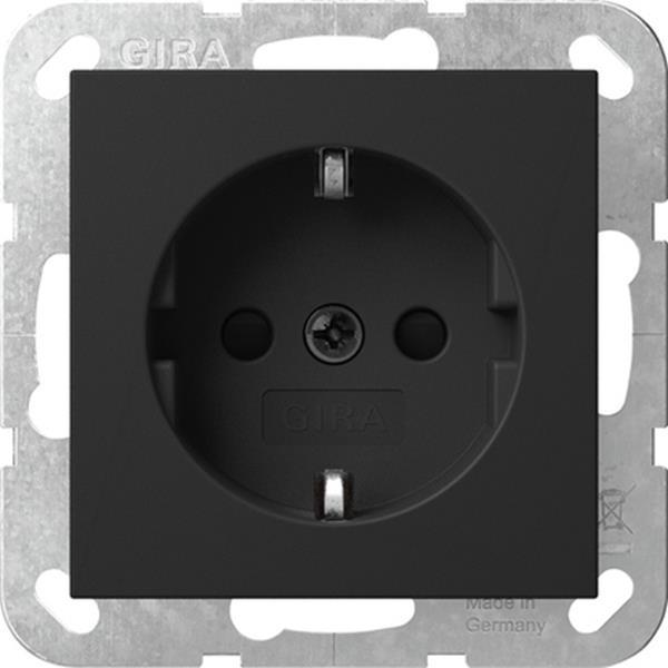 Gira SCHUKO-Steckd. SP SRK System 55 Schwarz m