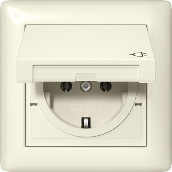 Gira SCHUKO-Steckdose KD + Set IP44 + Rahmen 1f Gira Standard 55 Cremeweiß Gira SCHUKO-Steckdose KD + Set IP44 + Rahmen 1f Gira Standard 55 Cremeweiß