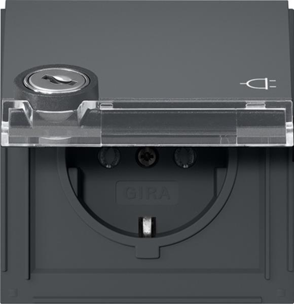 Gira SCHUKO-Steckdose KD Schloss gleich + BSF Gira TX_44 Anthrazit
