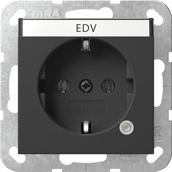 Gira SCHUKO-Steckdose Kontroll + BSF System 55 Schwarz m