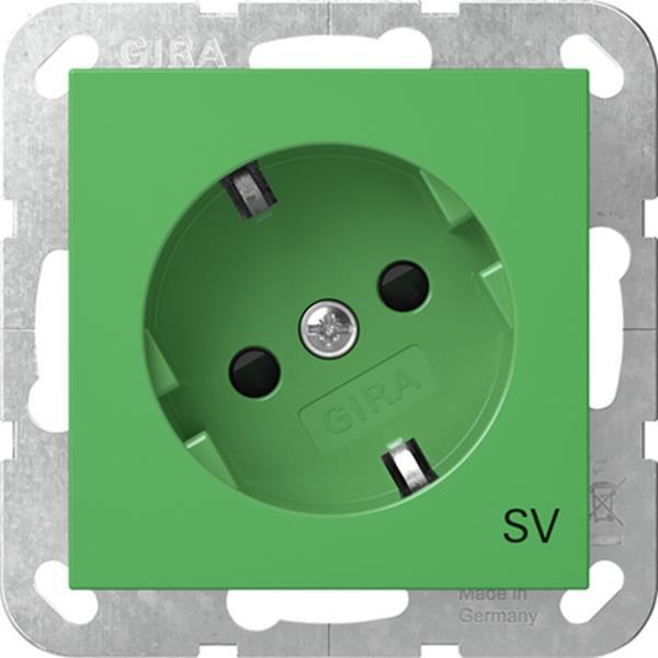 Gira SCHUKO-Steckdose 30° + SP SV System 55 Grün Gira SCHUKO-Steckdose 30° + SP SV System 55 Grün
