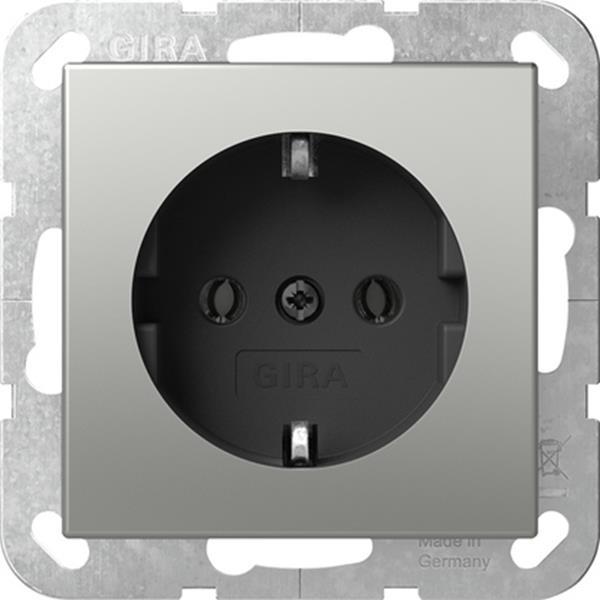Gira SCHUKO-Steckdose o.Kr. System 55 Edelstahl