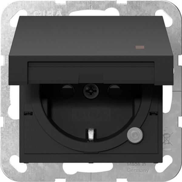 Gira SCHUKO-Steckdose KD Kontroll + SP System 55 Schwarz m