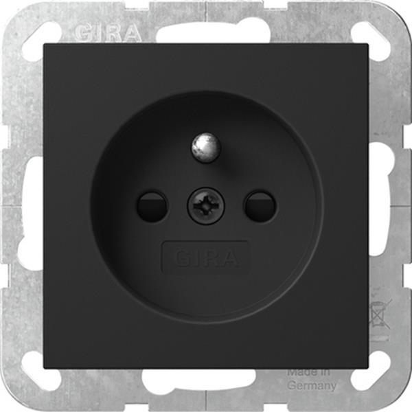 Gira Steckdose Erdstift + SP System 55 Schwarz m