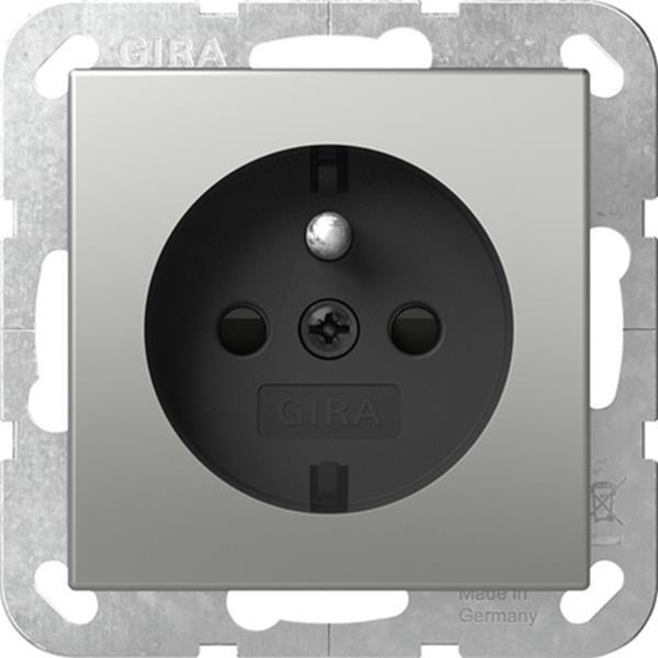 Gira Steckdose Erdstift + SP System 55 Edelstahl