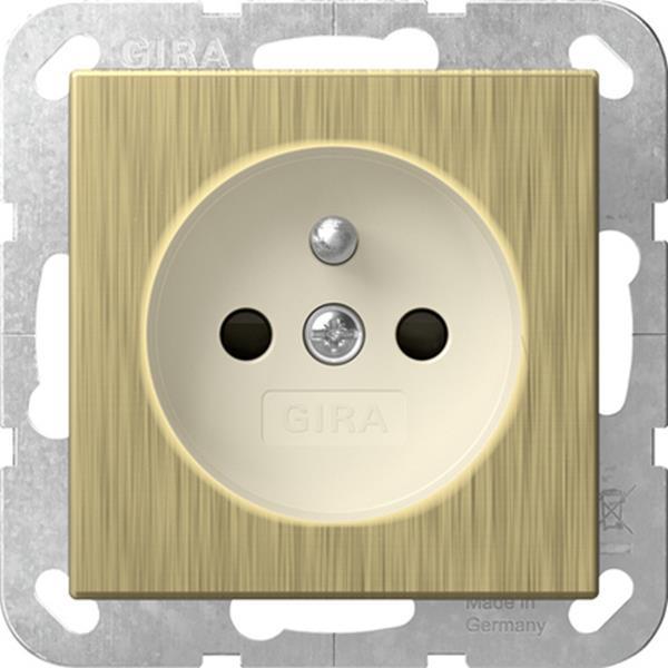 Steckd. Erdstift + SH System 55 Bronze/Cremeweiß