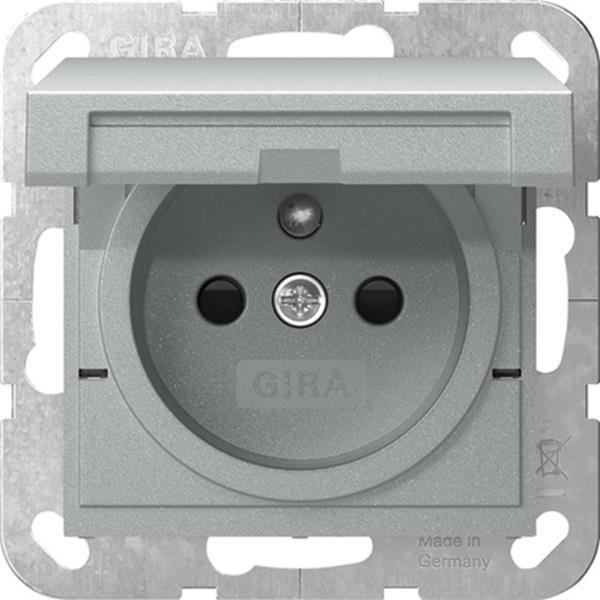 Gira Steckdose Erdstift KD + SP  System 55 F Alu