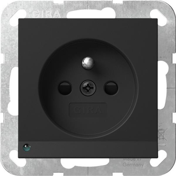 Gira Steckdose Erdstift LED-Leuchte + SP System 55 Schwarz m