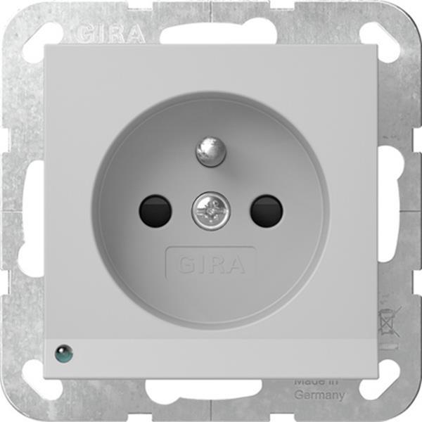 Gira Steckdose Erdstift LED-Leuchte + SP System 55 Grau m