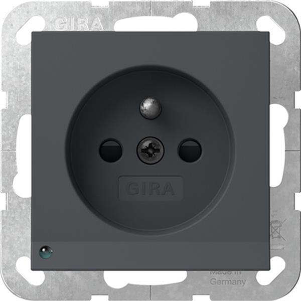 Gira Steckdose Erdstift LED-Leuchte + SP System 55 Anthrazit