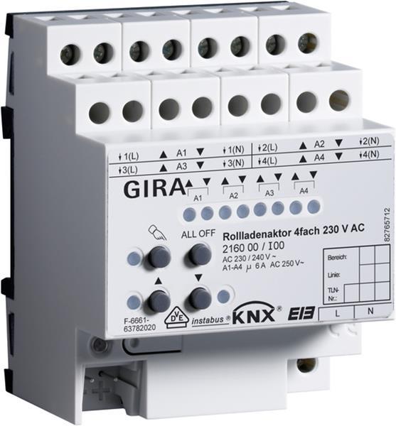 Gira Rollladenaktor 4f AC 230 V Hand KNX REG