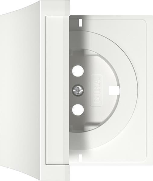 Abd. SCHUKO-Steckd. KD Flächenschalter Reinweiß