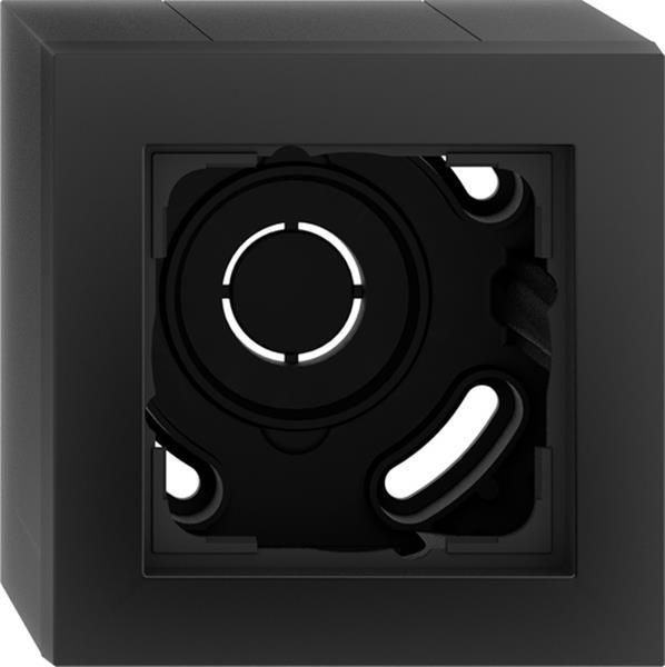 Gira Aufputz-Gehäuse 1f + Rahmen Gira E2 Schwarz m