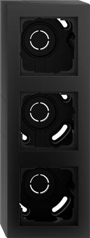 Gira Aufputz-Gehäuse 3f + Rahmen Gira E2 Schwarz m