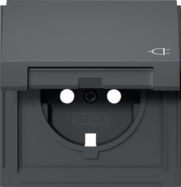 Gira EZ-TL: Abdeckung SCHUKO-Steckdose KD Gira TX_44 Anthrazit Gira EZ-TL: Abdeckung SCHUKO-Steckdose KD Gira TX_44 Anthrazit