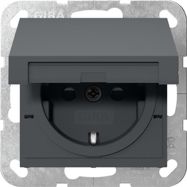 Gira SCHUKO-Steckd. KD + SH SRK System 55 Anthrazit