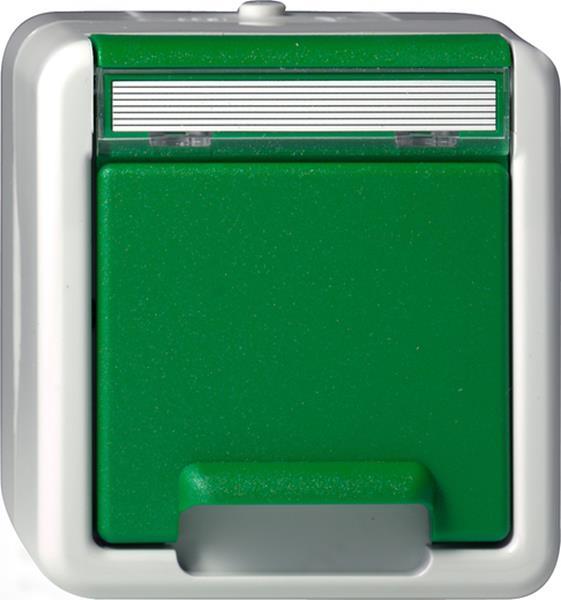 Gira SCHUKO-Steckdose KD + BSF WG Aufputz Grün Gira SCHUKO-Steckdose KD + BSF WG Aufputz Grün