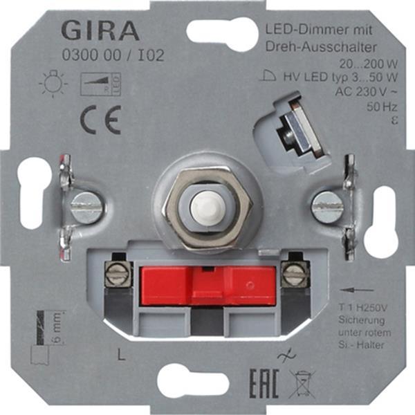 Gira LED-Dimmeins. 20 - 200 W Dreh-Aus Einsatz