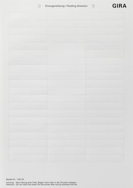 Gira Beschriftungsbögen 60,7 x 11,8 mm Zubehör