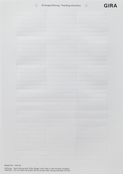 Gira Beschriftungsbögen 51,2 x 7 mm Zubehör