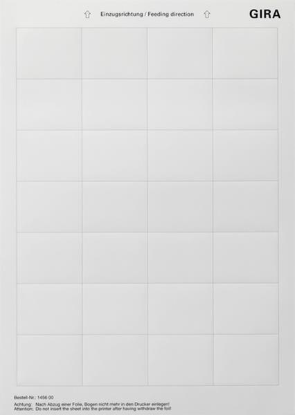 Gira Beschriftungsbögen 46,9 x 36,9 mm Zubehör