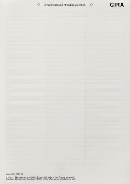Gira Beschriftungsbögen 62,8 x 6,8 mm Zubehör