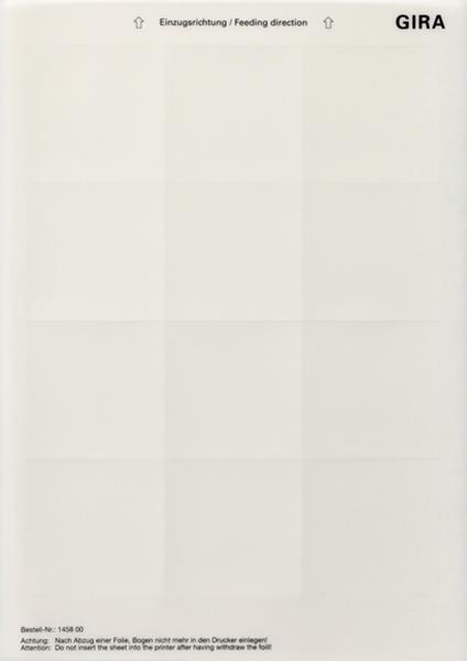 Gira Beschriftungsbögen 62 x 62 mm Zubehör