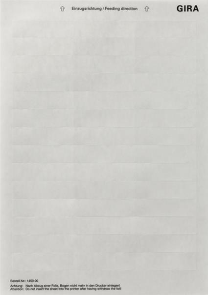 Gira Beschriftungsbögen 62 x 18 mm Zubehör