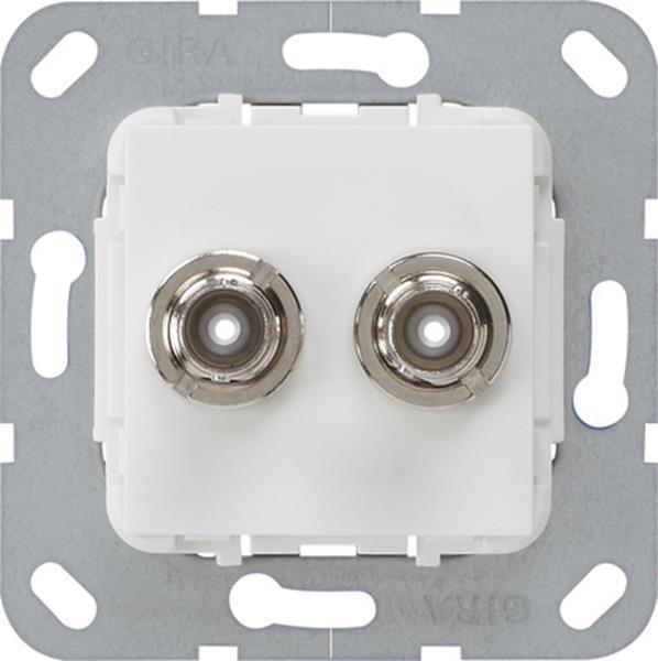 Gira BNC 2f Crimpanschluss Einsatz Reinweiß