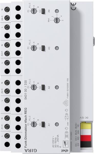 Gira Funk Dimmaktor 4f REG  Gira eNet