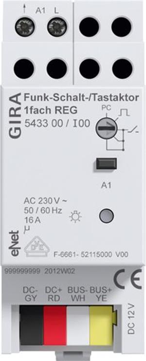 Funk Schalt-/Tastaktor 1f REG Gira eNet