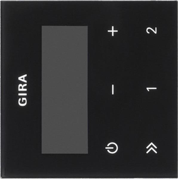Gira Bedienaufs. UP-Radio RDS System 55 Schwarzglasoptik