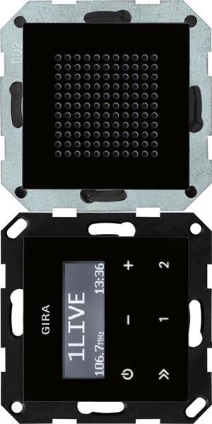 Gira UP-Radio RDS Lautsprecher System 55 Schwarzglasoptik