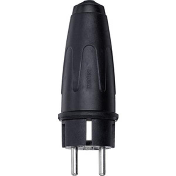 Merten Vollgummi-SCHUKO-Stecker, schwarz