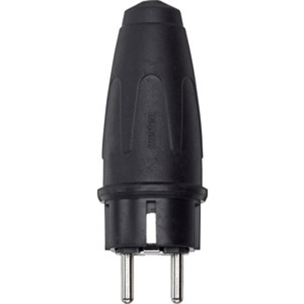 Merten Gummi-SCHUKO-Stecker, schwarz