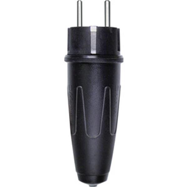 Merten Schwerer Vollgummi-SCHUKO-Stecker, schwarz