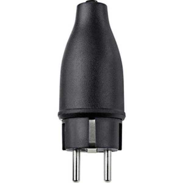 Merten Vollgummi-SCHUKO-Stecker, schwarz