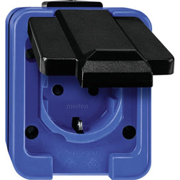 Merten SCHUKO-Steckdose mit Schraublemmen blau, Schlagfest