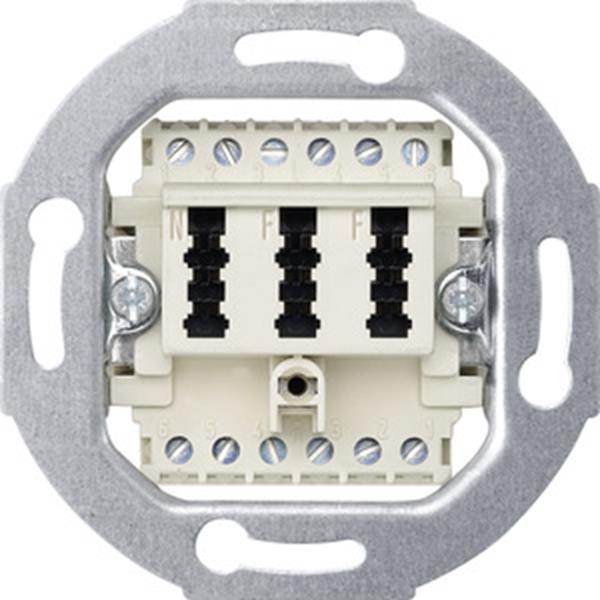 Merten Fernmelde-Anschlussdose TAE 3fach, 2x6/6 NF/F, weiß