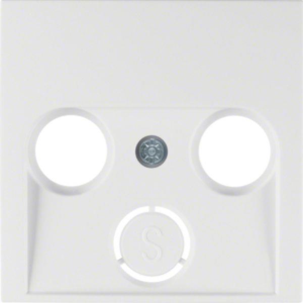 Berker Zentralstück für Antennen-Steckdose 2- und 3Loch S.1/B.3/B.7 polarweiß, m