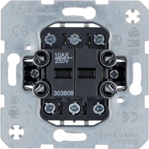 Berker Doppel-Aus/Wechselschalter mit getrennten Eingangsklemmen, 10A/250V, bele