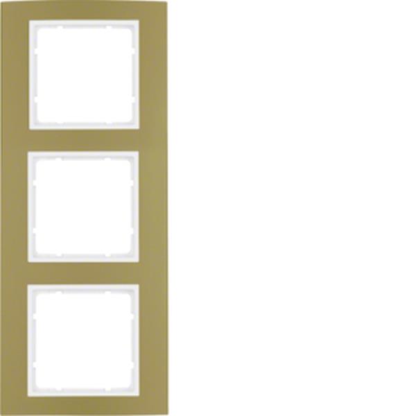 Berker Rahmen 3fach B.3 gold/polarweiß